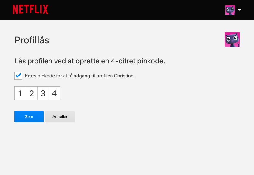 Netflix kode danmark